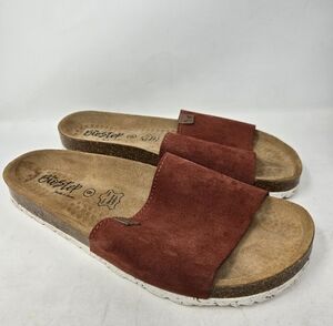 BIOSTEP Made In Spain One Band Suede Slide Sandals Rust Size 9